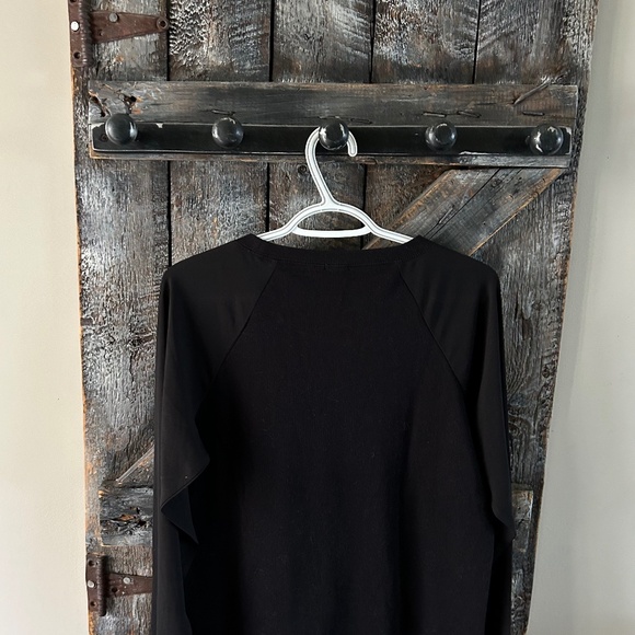 J. Crew Black Crewneck w/Sheer Sleeves - Size Small - Picture 2 of 2